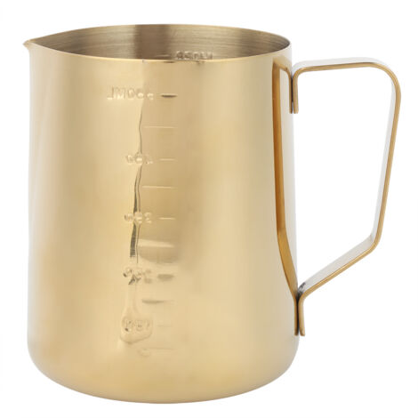 Pitcher à lait inoxydable 600ML avec échelle pour latte art, mousseur à café maison (1/5)