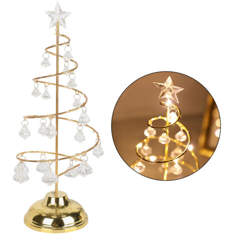 Luminaire de Noël LED en Spirale à Piles avec Étoile, Décoration Dorée pour Table Chambre (1/5)