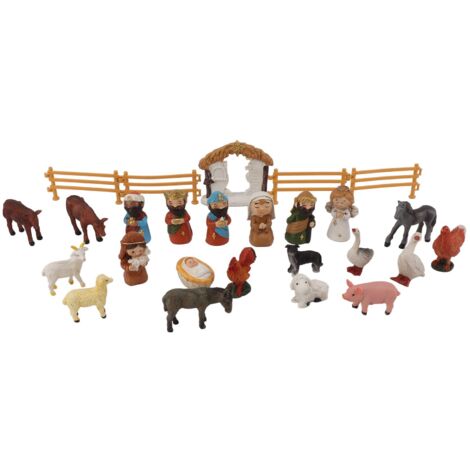 Calendrier de l'Avent 2023 pour Enfants - Scène de Nativité en Résine, Jouet de Compte à Rebours pour Cadeaux de Noël et Remplissage de Chaussettes (1/5)
