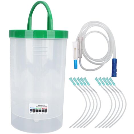 Kit de Seau à Lavement Portable Professionnel en Silicone pour Nettoyage du Côlon et Réduction du Stress - 1200ml, Vert avec Cathéter et 10 Nettoyants Intestinaux (1/5)