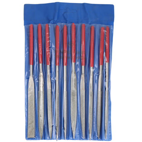 Kit de 10 limes à métal électroplaquées 5x180mm pour bois, verre, céramique
