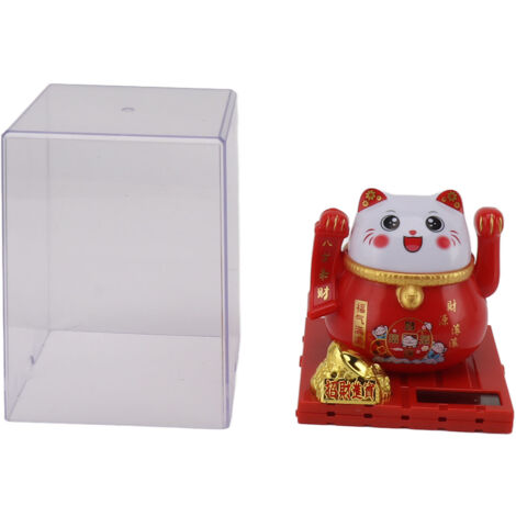 GOTOTOP Chat porte-bonheur agitant solaire Waving Lucky Cat Ornement décoratif à énergie solaire