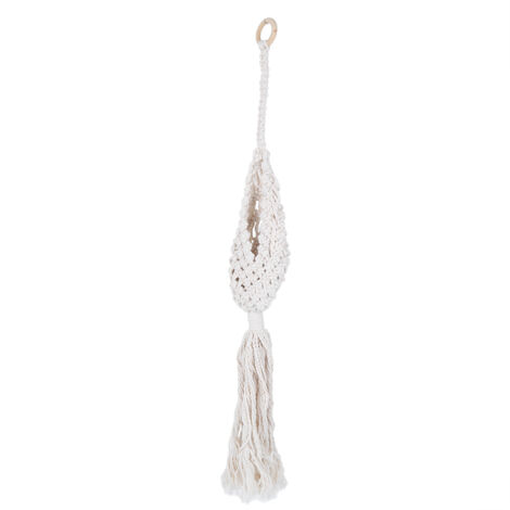 Panier suspendu en corde de coton tissé à la main pour plantes et fleurs, décoration de balcon et jardin (1/5)