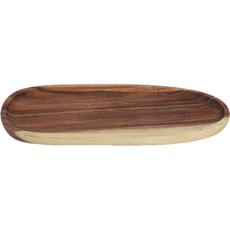Plateau en Bois Irrégulier pour Snacks et Fruits, Organisateur de Table Accessoires Déco Plateau Repas 30x12cm (1/5)