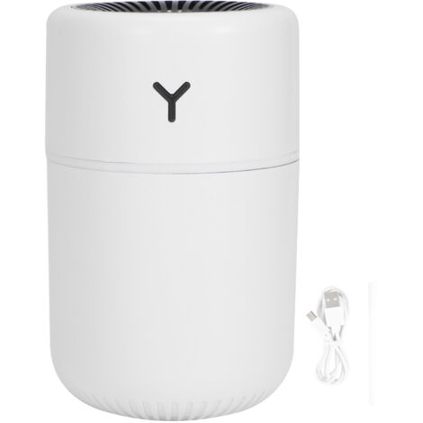 Mini Humidificateur USB 260ml avec Lumière d'Ambiance Colorée pour Bureau et Maison - Blanc (1/5)