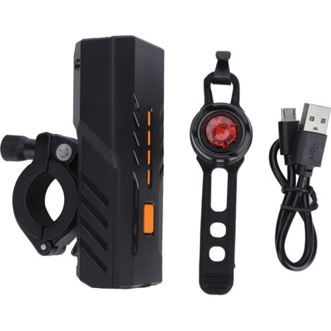 Phare de vélo USB rechargeable, lampe avant et arrière pour cyclisme, équipement de sécurité vélo, éclairage puissant (1/5)
