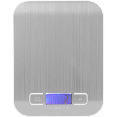 Balance Électronique de Cuisine 5kg/1g en Acier Inoxydable, Idéale pour Pâtisserie et Cuisine