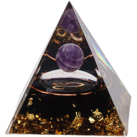 Pyramide Orgonite 5cm pour Énergie Positive, Méditation et Chakra - Générateur Énergétique Zodiac Lion (1/5)