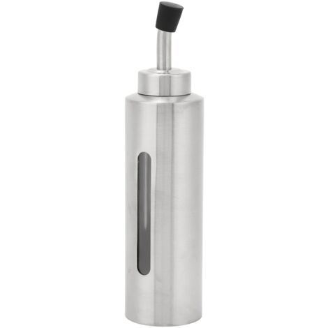 Bouteille distributeur d'huile d'olive en acier inoxydable 304 avec bec verseur et fenêtre transparente pour cuisine (1/5)