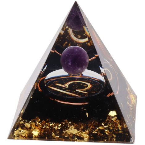 Pyramide d'Orgonite 5cm pour Équilibre Énergétique et Méditation - Générateur de Chakras et Signes du Zodiaque (1/5)