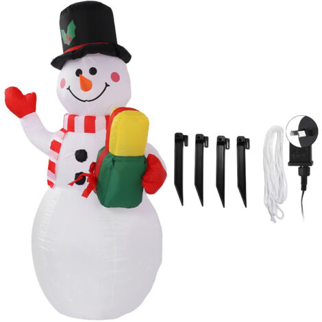 Bonhomme de neige gonflable 1,5m avec éclairage coloré, résistant au vent, fonctionnement automatique 220V pour décoration de Noël (1/5)