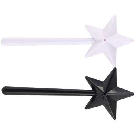2 Pièces Shaker à Sel et Poivre en Forme de Baguette, Design Étoile Mignon en Plastique Noir et Blanc pour Cuisine (1/5)