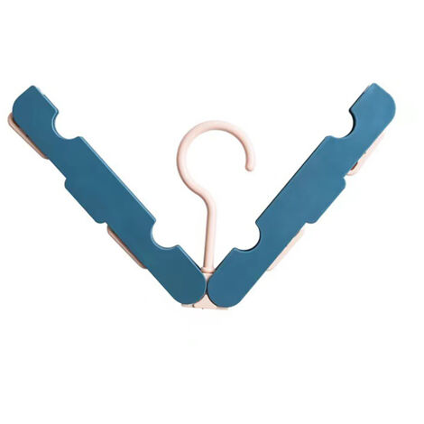 Porte-vêtements pliable anti-dérapant avec pinces, idéal pour voyages, maison et dortoir, bleu foncé (1/5)