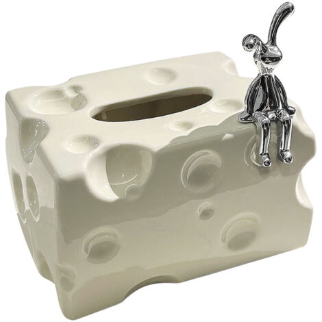 Boîte à Mouchoirs en Céramique Blanche - Couvre-Tissu Élégant pour Table Basse ou Bureau - Rangement Décoratif pour Salon (1/5)