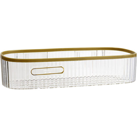 Étagère de douche murale sans perçage, support de rangement transparent pour salle de bain, longue bande pour ménage. (1/5)