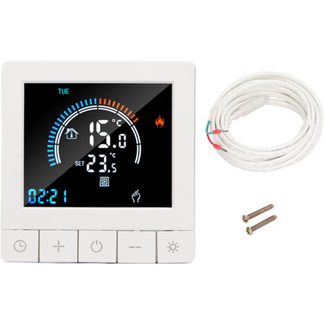 Thermostat Intelligent Programmable pour Chauffage Électrique, Contrôleur Température Numérique LCD pour Maison Hôtels, AC 90V‑240V 16A, Modèle Standard (1/5)
