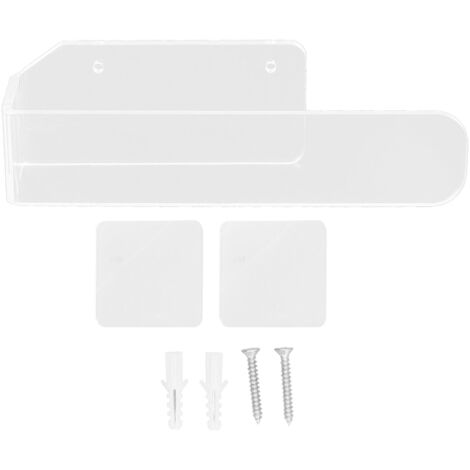 Porte-serviette mural adhésif moderne en acrylique transparent pour salle de bain et cuisine, support pour essuie-mains. (1/5)