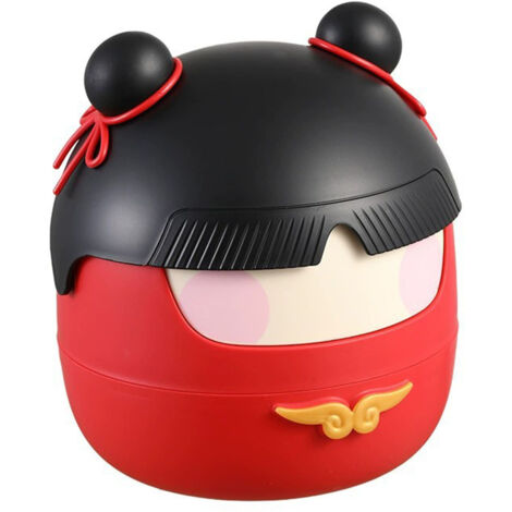 Poubelle de bureau avec couvercle rabattable - Mini corbeille pour salle de bain, chambre ou bureau - Rouge (1/5)
