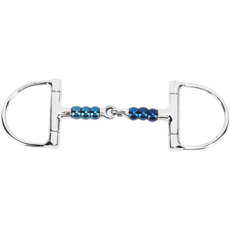 Mors de filet en acier inoxydable 125mm avec anneaux en D, anti-morsure pour chevaux d'écurie (1/5)