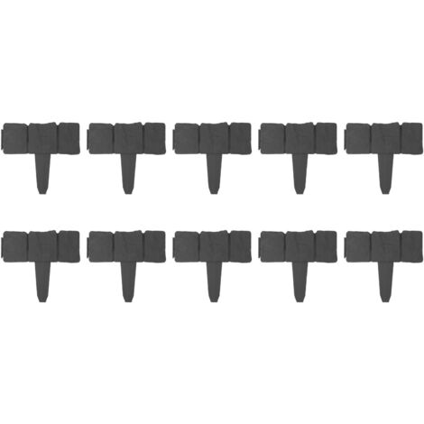 10 bordures de jardin en pierre imitation pour plates-bandes, bordure paysagère durable et facile à installer (1/5)