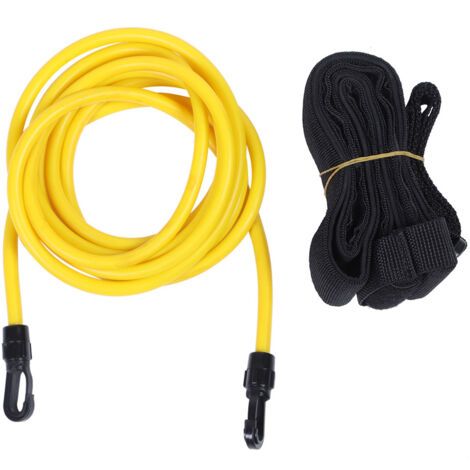 Ceinture d'entraînement élastique 300cm pour natation avec corde - Équipement de résistance pour adultes et enfants - Jaune