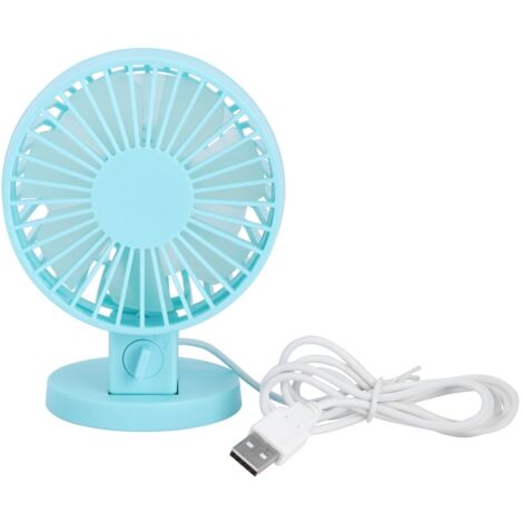 Ventilateur de Bureau USB Mini Silencieux, Réglable à 45° pour Bureau Domicile, Bleu (1/5)