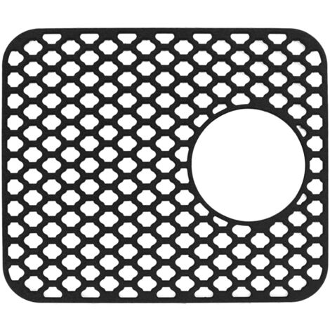 Tapis de protection pour évier en silicone antidérapant avec trou d'évacuation, facile à entretenir et résistant aux rayures, idéal pour la cuisine. (1/5)