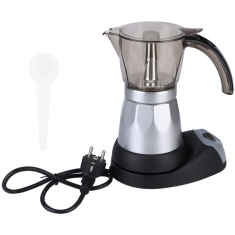 Cafetière Électrique Octogonale en Aluminium pour 3‑6 Personnes, 220V avec Prise EU, Argenté (1/5)