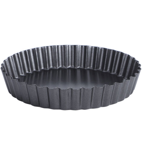 Moule à Tarte Ronde Antiadhésif en Acier au Carbone, Fond Amovible pour Pizza et Gâteaux (23 cm) (1/5)