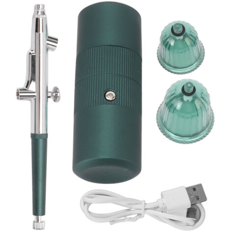 Nano Brumisateur Visage Portable - Airbrush Compresseur Mini Émeraude (1/5)
