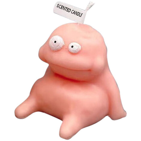 Bougie drôle en forme de bonhomme d'argile rose - Cadeau souvenir mignon et original (1/5)