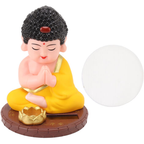 Statuette Bouddha Hoche-Tête Solaire Décoration Intérieure et Voiture (1/5)