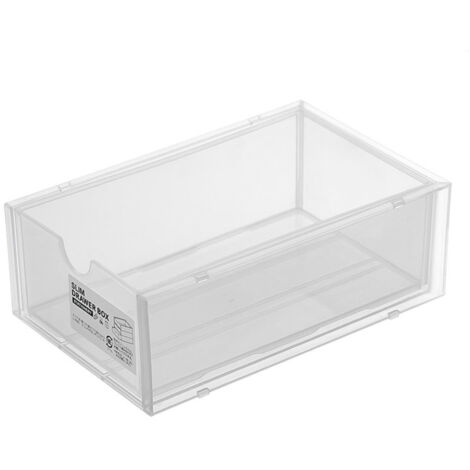 Boîte de Rangement de Bureau en Plastique Transparent avec Tiroir, Organisateur de Maquillage et Fournitures de Papeterie (1/5)