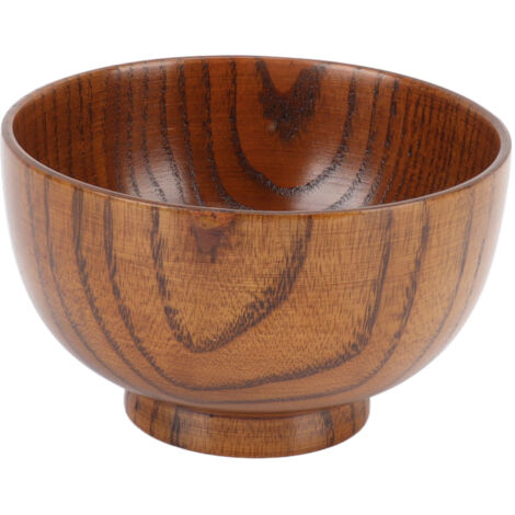Bol en Bois Artisanal Style Japonais pour Nouilles, Riz, Soupe et Salade