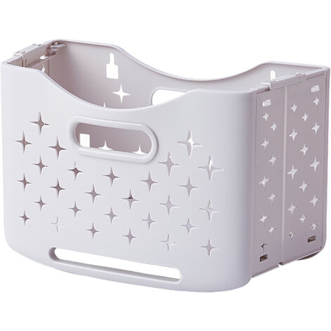 Panier à linge pliable portable, organisateur de rangement pour vêtements, maison ou hôtel, couleur ivoire blanc, panier unique (1/5)