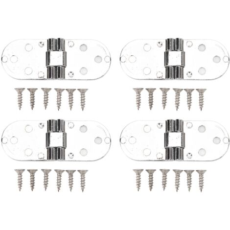 4 Hinges à Battant 180° Épaisseur 0.09 Pouce pour Table Pliante Machine à Coudre, Châssis Métallique Chromé (1/5)