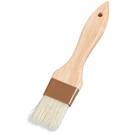 Pinceau en laine pour pâtisserie et barbecue, manche en bois pour application d'huile (1/5)