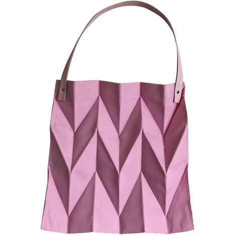 Sac Shopping Réutilisable Grande Capacité Design Polyline pour Voyage Bureau Maison Rose (1/5)