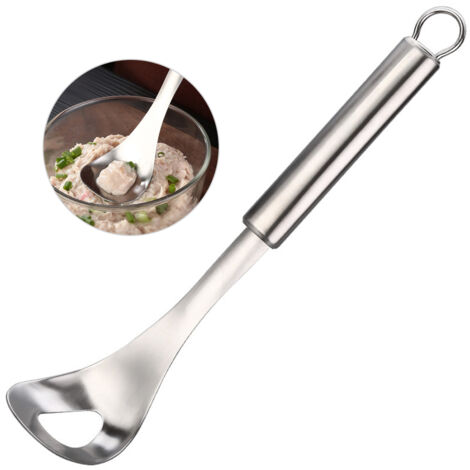 Cuillère à Boulettes en Acier Inoxydable Antiadhésive avec Manche Courbé Long (1/5)