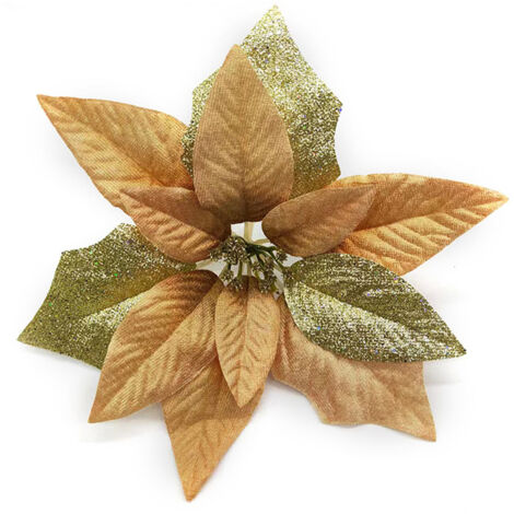 Fleurs de Noël Artificielles en Tissu pour Décoration de Sapin (1/5)