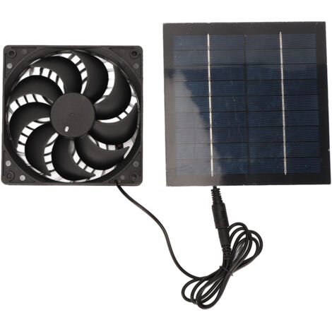 Ventilateur Solaire 5W Portable Écologique Silencieux pour Maison de Chien, Poulailler, Cabane