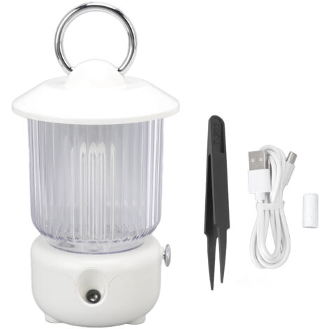Lampe à Kérosène Humidificateur 260ml, 5V 1A USB, Variation Continue d'Intensité, 2 Modes de Brumisation, Veilleuse pour Bureau Blanc (1/5)