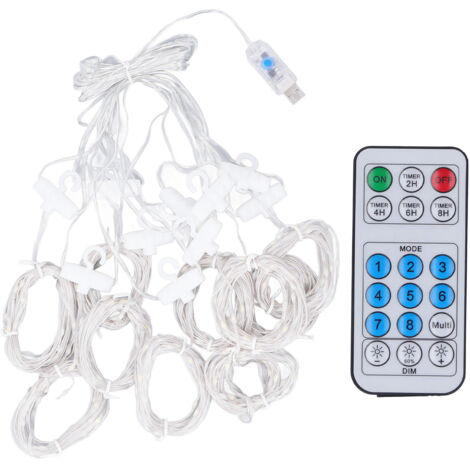 Guirlande lumineuse LED 300 lumières 8 modes avec télécommande pour décoration murale et fenêtre (1/5)