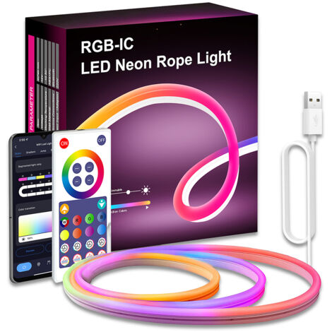 Bande LED Neon Rope RGB Bluetooth WiFi 16 Millions de Couleurs, Décoration Lumineuse pour Chambre, Salon et Gaming (1/5)