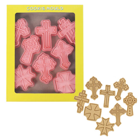 8 Pièces Emporte-pièces 3D Noël, Moules à Biscuits, Tampon à Main pour Pâtisserie (1/5)