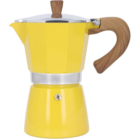 Cafetière Aluminium 300ML avec Poignée, Bouilloire à Café Jaune pour Maison (1/5)