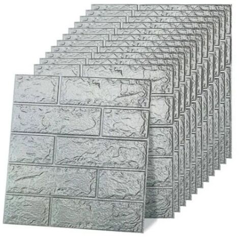 12 Autocollants Mural Brique Noir Gris Imperméables XPE pour Décoration Intérieure (1/5)
