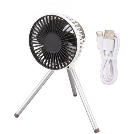 Ventilateur de Camping Portable 3 Vitesses USB avec Trépied pour Pique-nique Extérieur