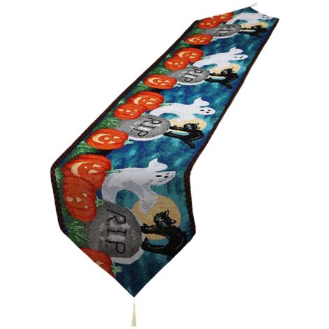 Nappe d'Halloween en Coton et Lin pour Décoration de Table 33x180cm (1/5)