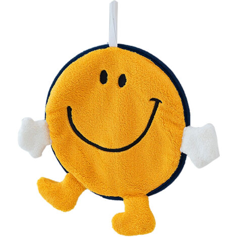 Serviette de Main Suspendue Souriante - Absorbante Rapide, Douce en Fibre de Polyester pour Cuisine et Salle de Bain (1/5)